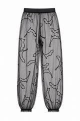 Cat Tulle Trousers - Black