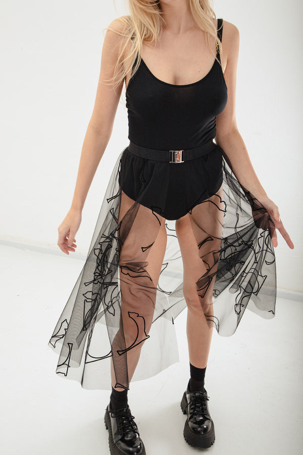 Jo Cat Tulle Skirt - Black Buckle