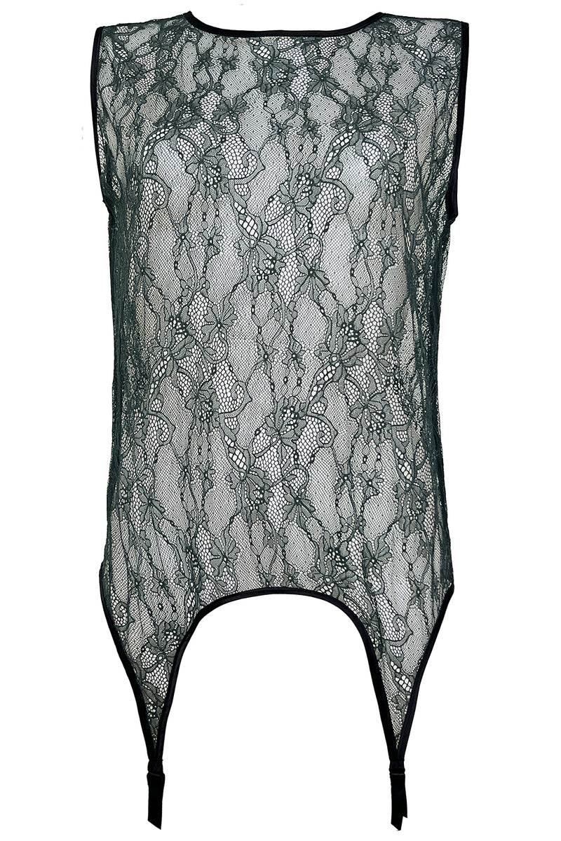 Lace Suspender Top - Green