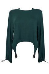 Liilit Suspender Crop Top - Emerald Green