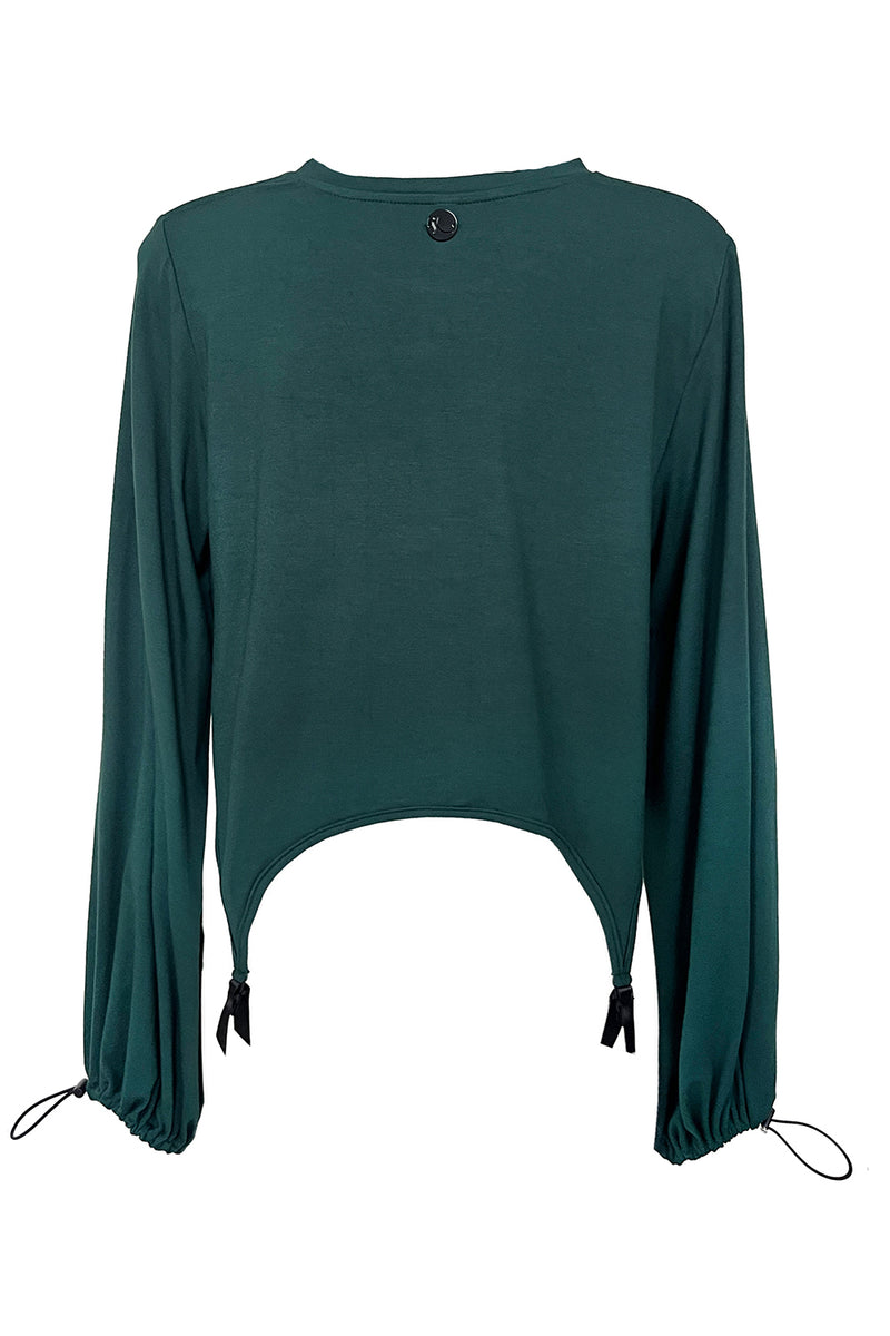 Liilit Suspender Crop Top - Emerald Green