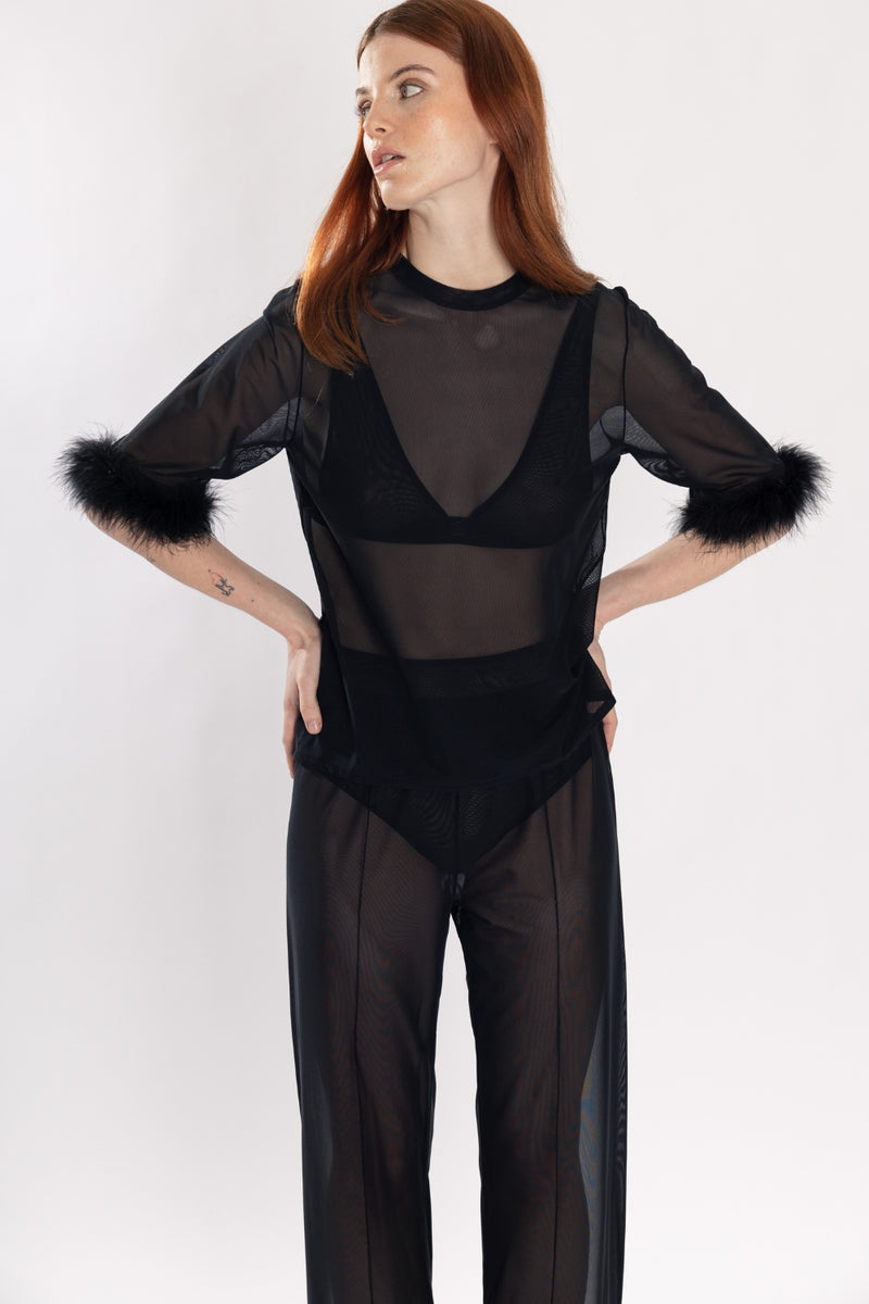 Lisa Mesh T-Shirt - Black