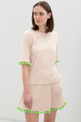 LAST ONE! - Lisa Skirt - Nude + Green