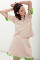 LAST ONE! - Lisa Skirt - Nude + Green