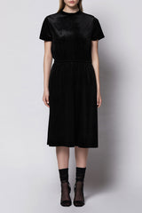 LAST ONE! - Nele Velvet Dress - Black Panther