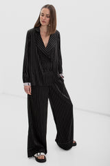 LAST ONE! - Striped PJ Trousers - Black + White