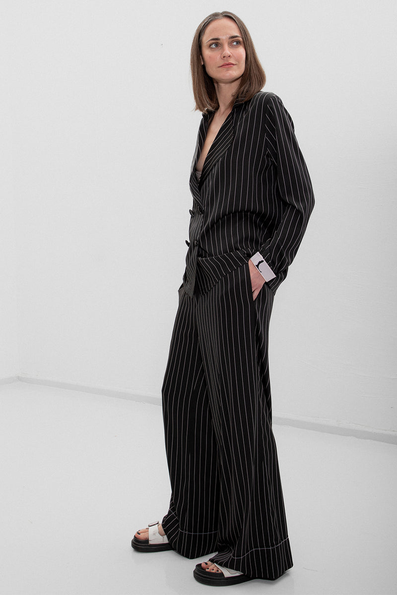 LAST ONE! - Striped PJ Trousers - Black + White