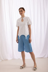 Anna Polo Suspender T-shirt - White