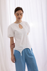 Anna Polo Suspender T-shirt - White