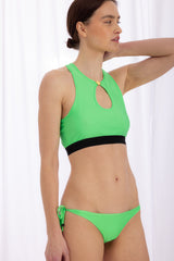 Gone Tanning Reversible Bikini Bottom - Neon Green+Nude