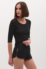 Wings Top with 3-4 Sleeves - Black