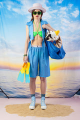 Last one - Katwoman Print Shorts - Blue