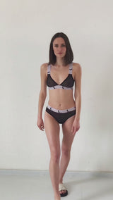 Silvia Mesh Bra - Black + Pink