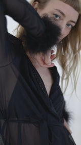 Harriet Marabou Mesh Jacket - Black