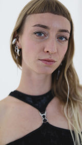 Ilona Velvet Bra - Black+Silver