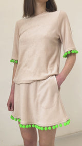 Lisa Skirt - Nude + Green