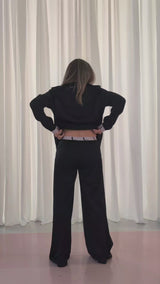 Striped PJ Trousers - Black + Silver