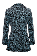 Iris Leopard Print Jacket - Blue