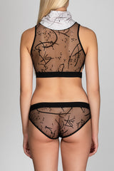 Emily Abstracat Knickers - Grey/Black