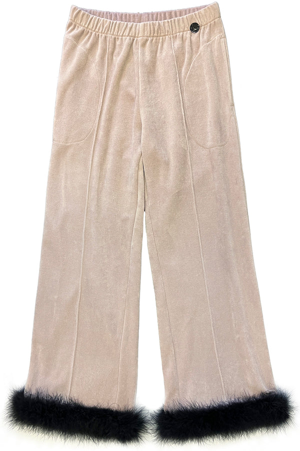 Anett Velour Trousers - Dusty Lilac