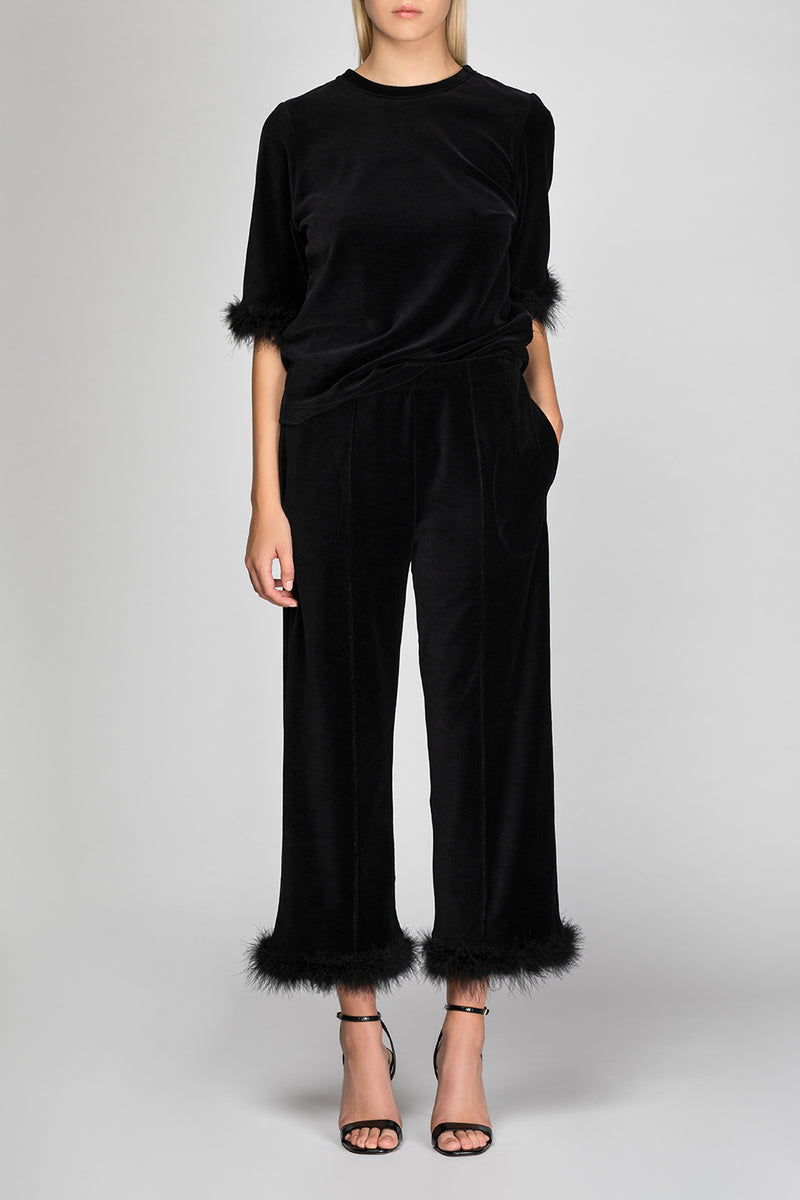 Anett Velour Trousers - Black