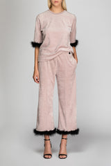 Anett Velour Trousers - Dusty Lilac