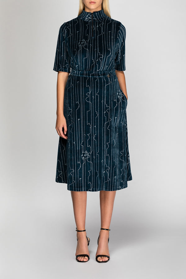 Iris Katwoman Skirt - Navy blue/white
