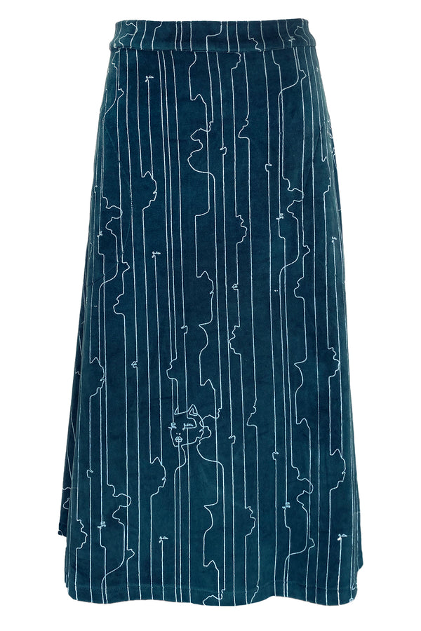 Iris Katwoman Skirt - Navy blue/white