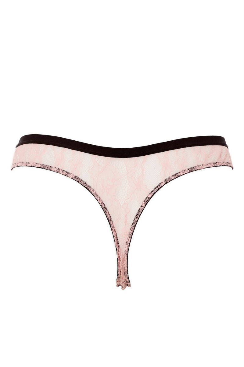 Piret Lace Thongs Pink back