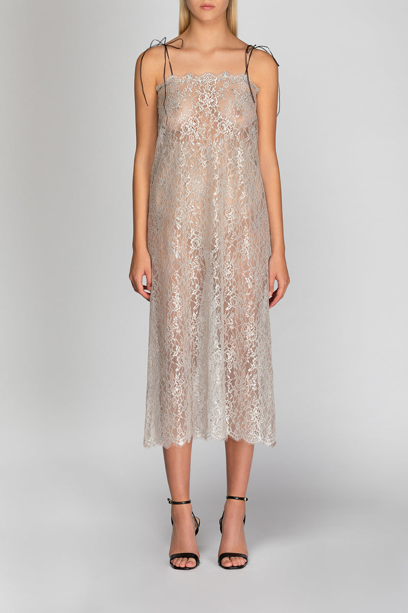 Marleen Lace Slip - Silver
