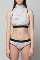 Egle Abstracat Bra Top - Grey/Black