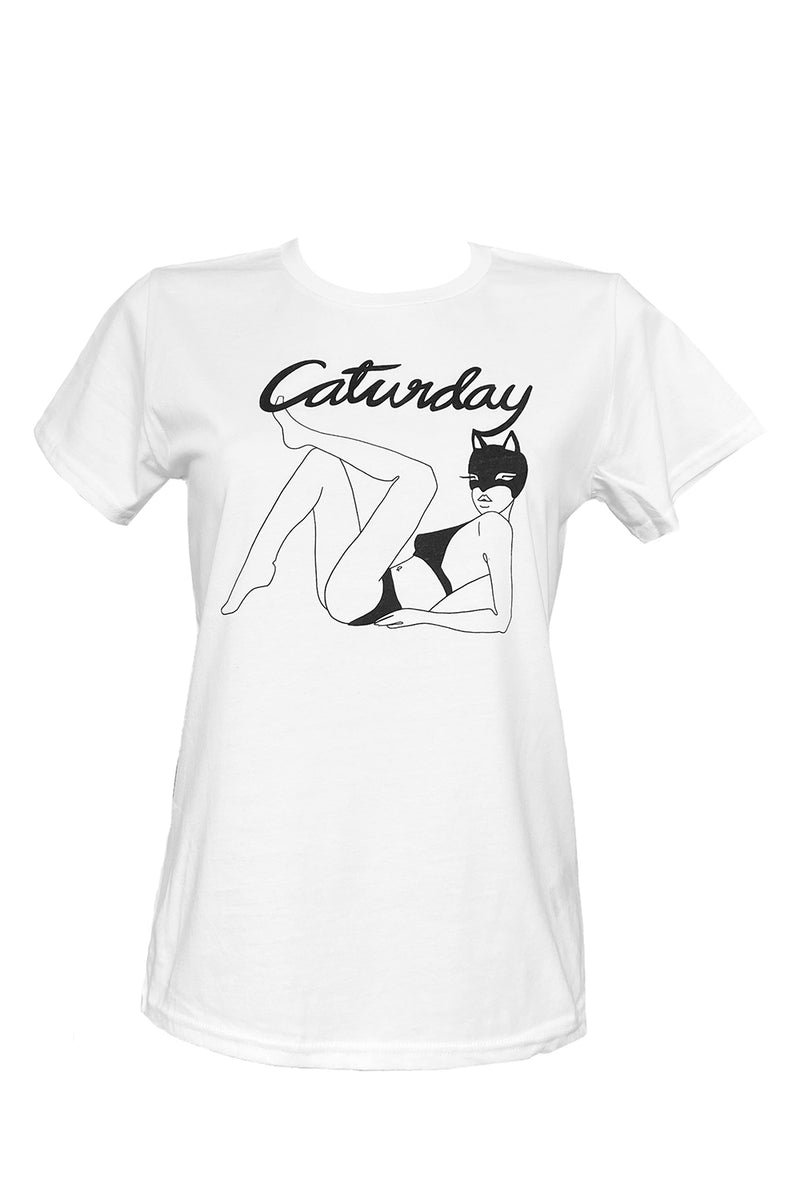 Caturday T-Shirt - White
