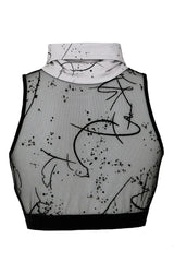 Egle Abstracat Bra Top - Grey/Black