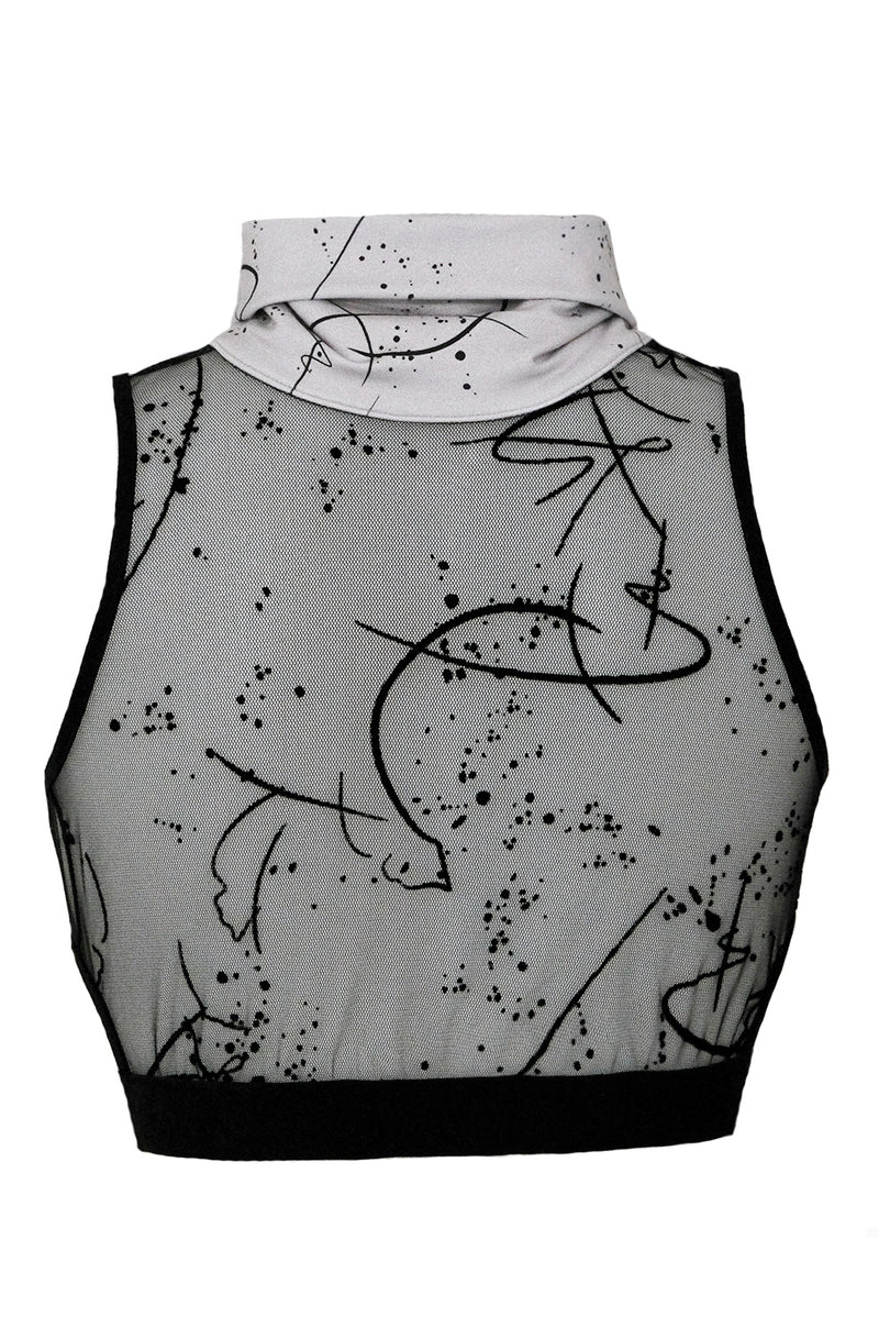 Egle Abstracat Bra Top - Grey/Black