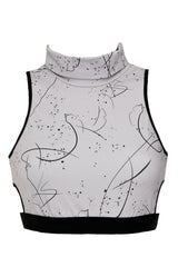Egle Abstracat Bra Top - Grey/Black
