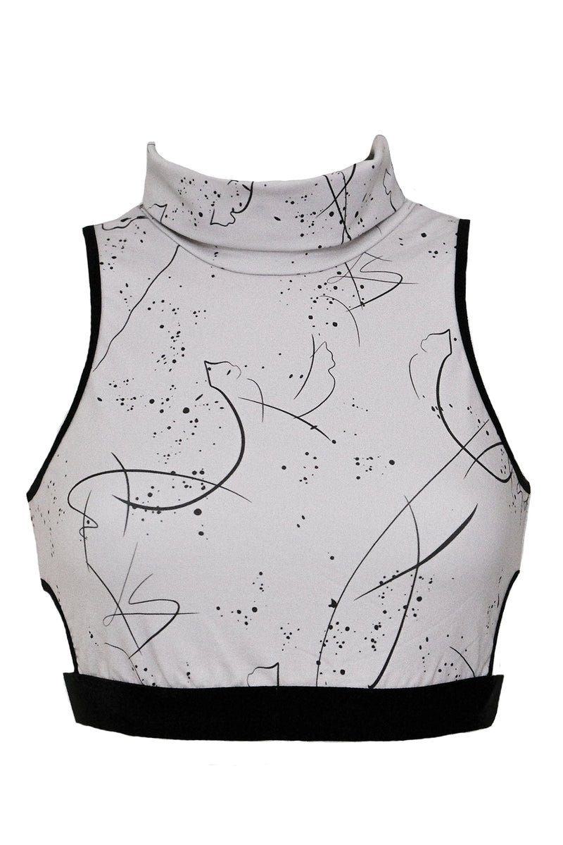 Egle Abstracat Bra Top - Grey/Black
