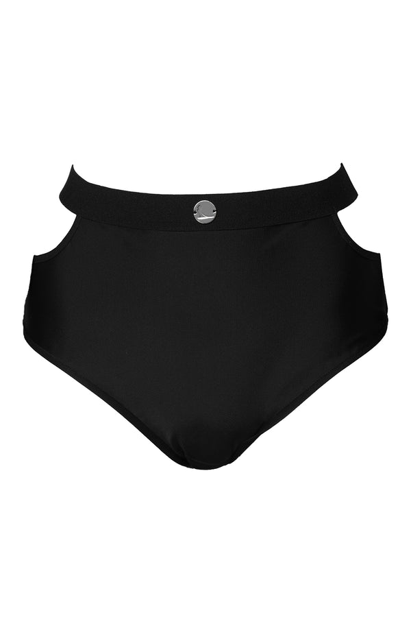 Meg High-waisted Bikini Bottom - Black