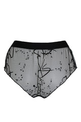 Merilyn Abstracat Tulle Knickers - Black