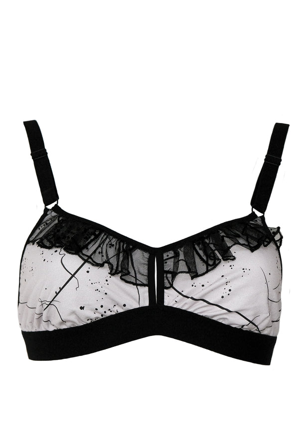 Piret Abstracat Bra - Grey/Black