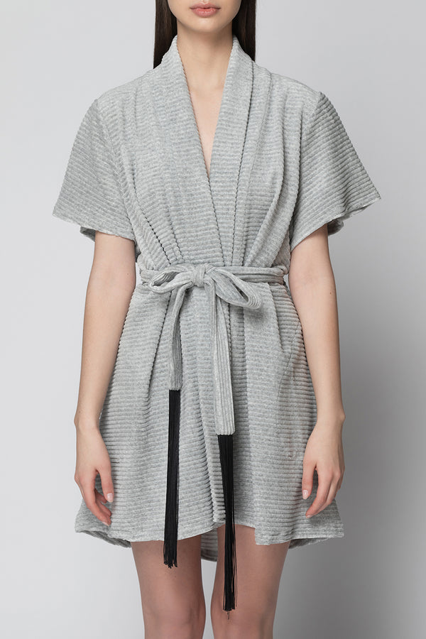 Diana Striped Wrap - Grey